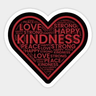 posiitive words in heart shape Sticker